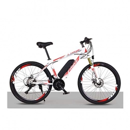 S HOME Electric Mountain Bike S HOME 26 Inch Electric Mountain Bike - 250W High Brush Motor, With Removable 36V 8Ah Lithium Ion Battery, 21 Gears, 3 Riding Modes Fast Delivery(Color:White Red)