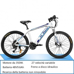 SChenLN Electric Mountain Bike SChenLN Electric bicycle 27.5-inch ultra-light electric pedal bicycle hidden lithium battery can be invisible speed boost when riding-White-27 speed_48V