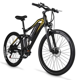 MSHEBK Electric Mountain Bike Shengmilo 27.5”Electric Bicycle, Beach Adult Ebike with 48V / 17AH Removable Lithium Battery / Shimano 7 Speed Dual Disc Brake / LCD Display & Front Light
