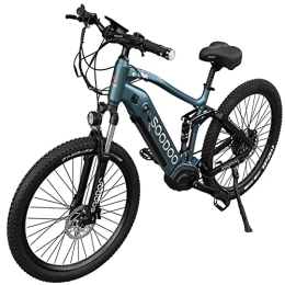 GSOU Electric Mountain Bike SOODOO 27.5" Electric Mountain Bike for Adult. E-Bike with 250W High-Speed Mid-Drive Motor Built-in 36V-12AH Battery. Shimano TX30-7 Speed. Advanced LCD Display with Cruise Control