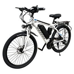 SOODOO Electric Mountain Bike SOODOO Electric Bike for Adults, 26'' Electric Mountain Bike with 36V 13Ah Removable Lithium-Ion Battery and 27 Speed Transmission Gears, Double Disc Brakes Ebike, MTB for Men Women