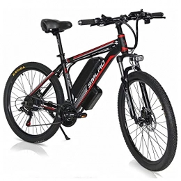 TAOCI Electric Mountain Bike TAOCI 26 Inch City E-Bike, Pedelec E-Bikes With Shimano 21-speed Removable 48V 10AH Lithium Battery, Top Speed: 35km / h, Mountain Ebike for Commuter Travel (blackred, 350w)