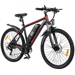 TGHY Electric Mountain Bike TGHY Electric Mountain Bike 26" E-MTB Pedal Assist 36V 350W Motor Removable 10Ah Lithium-ion Battery 7 Speed E-Bike for Men Adults Double Disc Brakes Full Suspension Fork, Black