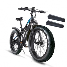Vikzche Q Electric Mountain Bike Vikzche Q Electric Bike Adult 26 Inch Fat Tire MTB with Removable Lithium-ION Battery 48V 17AH and Double Shock Absorption【Two batteries】