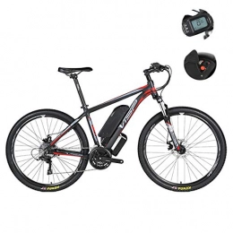 W&TT Electric Mountain Bike W&TT Electric Mountain Bike 26 / 27.5 / 29Inch Shock Absorber Off-road Bicycle 36V / 48V 24 Speeds E-bike with LCD 5-speed Smart Meter and Dual Disc Brakes, Red, 48V27.5Inch