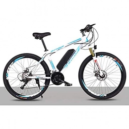 WXX Electric Mountain Bike WXX 26-Inch Dual Disc Brake Variable Speed Electric Bicycle with Removable Lithium-Ion Battery Large Capacity (36V 8AH 250W) Off-Road Power-Assisted Bicycle, white blue, 21b