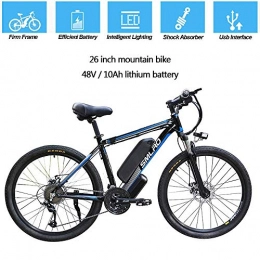 YDBET Electric Mountain Bike YDBET Electric Bicycle for Adults, Electric MTB, 26 Inch Aluminum Alloy Removable 350W Ebike Bikes, 27-Speed 48V / 10Ah Lithium-ION for Outdoor Cycling Travel, Black Blue