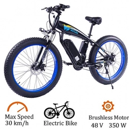 ZJGZDCP Electric Mountain Bike ZJGZDCP Electric Bike 350W Fat Tire Electric Bicycle Beach Cruiser Lightweight Folding 48v 15AH Lithium Battery - Maximum Speed 30Km / h (Color : Blue, Size : 48V-8Ah)