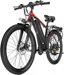 ZJZ Electric Mountain Bike ZJZ Electric Mountain Bike, 400W 26'' Waterproof Electric Bicycle with Removable 48V 10.4AH Lithium-Ion Battery for Adults, 21 Speed Shifter E-Bike (Color : Red)