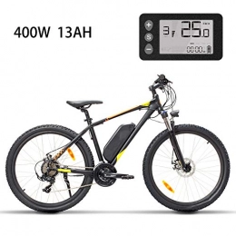 ZXL Electric Mountain Bike ZXL 27.5" Adult Electric Mountain Bike, Aluminium Frame Suspension Fork Beach Snow Ebike 624W Ebike Bicycle with Removable 48V / 13Ah Lithium-Ion Battery, Shimano 21 Speed Gear