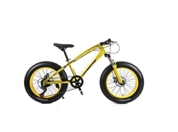 MOLVUS Fat Tyre Mountain Bike MOLVUS Mountain Bike Unisex Hardtail Mountain Bike 7 / 21 / 24 / 27 Speeds 26 inch Fat Tire Road Bicycle Snow Bike / Beach Bike with Disc Brakes and Suspension Fork, Gold, 21 Speed