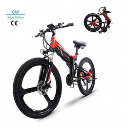 Acptxvh Bike Acptxvh 26Inch Folding Electric Mountain Bicycle 48V 400W High Speed Ebike Removable Lithium Battery Travel Assisted Electric Bike, Red