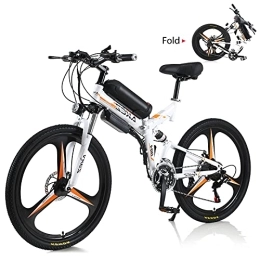 Hyuhome Folding Electric Mountain Bike Hyuhome Electric Bike for Adult Men Women, Folding Bike 48V 10A Lithium-Ion Battery Foldable 26" Mountain E-Bike with 21-Speed Shimano Transmission System Easy To Folding