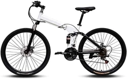  Folding Mountain Bike 26 Inch Mountain Bikes Folding High Carbon Steel Frame Variable Speed Double Shock Absorption Three Cutter Wheels Foldable Bicycle Suitable for People with A Height of 160-185Cm-G_21 speed Perf