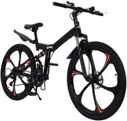 SYCY Bike 26in Moutain Bike 21 Speed Gears Dual Disc Brakes Mountain Bicycle Folding Outdoor Bicycle for Men and Women-Black
