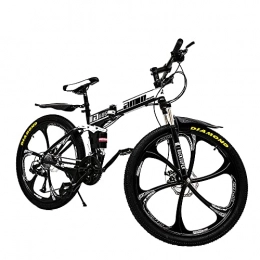 Anysun Bike Anysun Foldable Mountain Bike, High Carbon Steel, Special Mountain Bike Transmission, Front And Rear Disc Brakes, Shock Absorption Front Fork（21 Speed, 26 inch, Black）