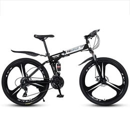 LiRuiPengBJ Folding Mountain Bike Children's bicycle 26 Inch Folding Mountain Bike Full Suspension 24 Speed High-Tensile Carbon Steel Frame MTB with Dual Disc Brake for Men and Women ( Color : Style3 , Size : 26inch21 speed )