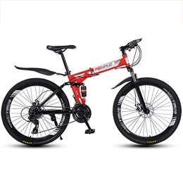 LiRuiPengBJ Folding Mountain Bike Children's bicycle Youth / Adult Folding Mountain Bike, Full Suspension 27 Speed ​​Gears Disc Brakes Mountain Bicycle with Dual Disc Brake for Men and Women ( Color : Style3 , Size : 26inch21 speed )