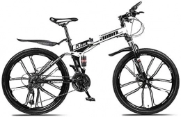 Generic Bike Dual Suspension Mountain Bikes Comfort & Cruiser Bikes Dual Disc Brake Freestyle Folding Mountain Bike Dual Suspension Road Bicycle 26 Inch (Color : Blue Size : 30 speed)-21_speed_Black
