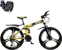 SHUI Folding Mountain Bike Folding Bike, 27 Speed Mountain Bike, Spoke Wheels Dual Suspension Folding Bike 26 Inches, Steel Frame 13