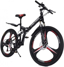 SYCY Bike Folding Mountain Bike 26 Inch Mountain Bike with 21 Speed Bicycle Disc Brakes Full Suspension MTB Bikes with Foldable Frame