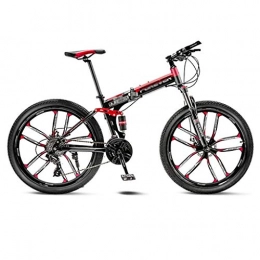 GAOTTINGSD Bike GAOTTINGSD Adult Mountain Bike Mountain Bike Road Bicycle Folding Men's MTB 21 Speed 24 / 26 Inch Wheels For Adult Womens (Color : Red, Size : 24in)