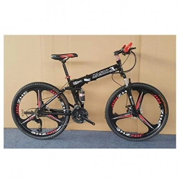 JF-XUAN Bike JF-XUAN Outdoor sports Mountain Bike 24 Speed Bicycle 26" Dual Suspension Mens Bikes Double Disc Brakes Folding Bicycle (Color : Black)