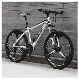 JF-XUAN Folding Mountain Bike JF-XUAN Outdoor sports Mountain Bike 26 Inches, 3 Spoke Wheels with Dual Disc Brakes, Front Suspension Folding Bike 27 Speed MTB Bicycle, White