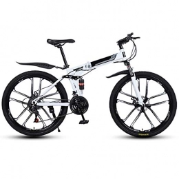 JUUY Bike JUUY Outdoor Sports Folding Bike 24 Speed Mountain Bike 26 Inches Offroad Wheels Dual Suspension Bicycle High Carbon Steel Frames.