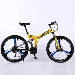 JYCCH Bike JYCCH Mountain Bike, Adult Folding Mountain Bike 26 Inch 27Speed Variable Speed Road Bicycle Cycling Off-road Soft Tail Bicycle Men Women Outdoor Sports Ride BU 3 wheels- 26" 21SPD (Yl 3 Wheels 24)