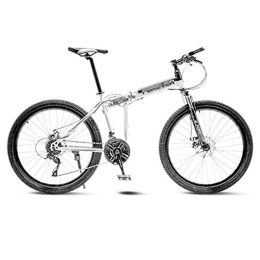 LILIS Bike LILIS Mountain Bike Folding Bike Folding Mountain Bicycle Road Bike Men's MTB 21 Speed Bikes Wheels For Adult Womens (Color : White, Size : 26in)