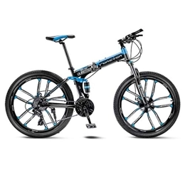 LILIS Bike LILIS Mountain Bike Folding Bike Mountain Bike Road Bicycle Folding Men's MTB 21 Speed 24 / 26 Inch Wheels For Adult Womens (Color : Blue, Size : 26in)