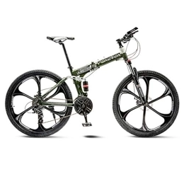 LILIS Folding Mountain Bike LILIS Mountain Bike Folding Bike Mountain Bike Road Bicycle Folding Men's MTB Bikes 21 Speed 24 / 26 Inch Wheels For Adult Womens (Color : Green, Size : 26in)