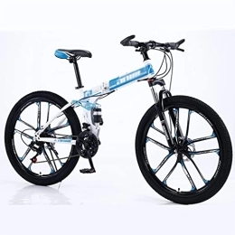 LiRuiPengBJ Bike LiRuiPengBJ Children's bicycle Folding Mountain Bike Full Suspension 24 Speed ​​Gears Disc Brakes with Shock Absorbers Mountain Bicycle for Men and Women (Color : Style1, Size : 24 speed)
