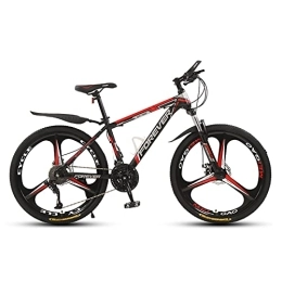 LLF Folding Mountain Bike LLF Folding Damping Mountain Bike 24Inch, 3 Knife Wheels 21 / 24 / 27 / 30 Speed Wheels Dual Suspension Lightweight Bicycle for Adult(Size:21 speed, Color:Red)