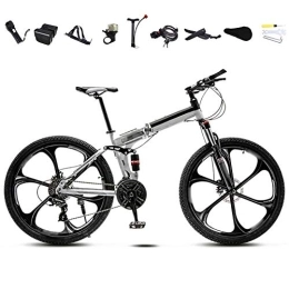 LVTFCO Bike LVTFCO Bike 24 Inch Folding Commuter Bike, 30-Speed Gears Foldable Mountain Bike, Off-Road Variable Speed Bikes for Men And Women, Double Disc Brake