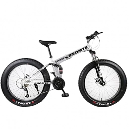 SHUI Bike Mountain Bike ，24 / 26 Inch Adult Foldable Fat Tire MTB 30 Speed Road Bicycle Men Double Disc Brake Carbon Steel Frame Ride Silver- 26 inches