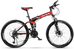 Generic Folding Mountain Bike Mountain Bike, Foldable MountainBike 24 / 26 Inches, MTB Bicycle with Spoke Wheel, 27-stage shift, 26inches