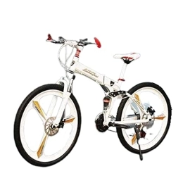  Folding Mountain Bike Mountain Bikes Mtb Bike Cycling Folding Bicycle for Adults Mens Women for Kids Variable Speed Adult, White1, 26 inch 30 speed