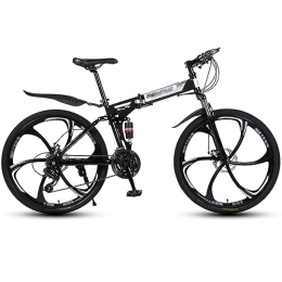 NYASAA Folding Mountain Bike NYASAA Adult Men's and Women's Mountain Bikes, Foldable High Carbon Steel Frame, 26 Inch Wheels, For Going Out, Sports (black 26)