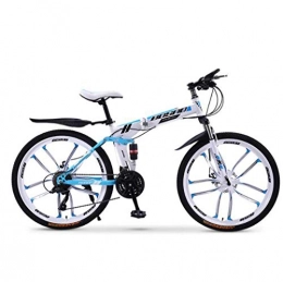 PYROJEWEL Bike PYROJEWEL Mountain Bike Folding Bikes, 27Speed Double Disc Brake Full Suspension AntiSlip, OffRoad Variable Speed Racing Bikes for Men And Women Outdoor sports (Color : B3)