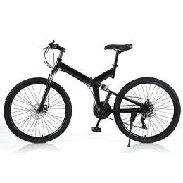 SanBouSi Folding Mountain Bike SanBouSi 26 Inch Folding Bike 21 Speed Mountain Bike MTB Bicycle Full Suspension Disc Brake Unisex Adult Mountain Bicycle Black, Suitable for Heights from 165-190 cm