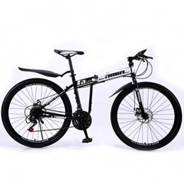 WJSW Bike WJSW 26 Inch Mountain Bike, Dual Suspension Folding Bike City Road Bicyclefor Adults (Color : Black, Size : 24 speed)