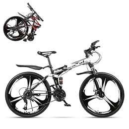 zmigrapddn Folding Mountain Bike zmigrapddn Folding Adult Bicycle, 24 Inch Variable Speed Mountain Bike, Double Shock Absorber Compatible with Men and Women, Dual Discbrakes, 21 / 24 / 27 / 30 Speed Optional (Color : Black, Size : 24)
