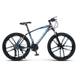 JAMCHE Bike Adult Mountain Bike 21 / 24 / 27S Gears System MTB Bicycle Carbon Steel Frame 26 inch Wheel with Disc Brake / Blue / 27 Speed
