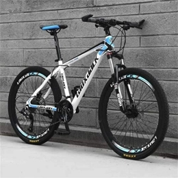 Generic Bike Bicycle, Mountain Bike Steel Frame 26 Inch Double Disc Brake City Road Bicycle For Adults (Color : White black, Size : 27 speed)