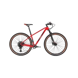  Bike Bicycles for Adults Aluminum Wheel Carbon Fiber Mountain Bike Hydraulic Disc Brake Bike (Color : Red, Size : Small)
