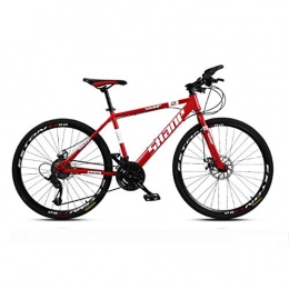 CPY-EX Bike CPY-EX 26 Inch Men's Mountain Bikes, High-Carbon Steel Mountain Bike, Mountain Bicycle Adjustable Seat, 21, 23, 27, 30 Speed, Black Red White Spoke, Red, 27