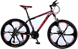 Generic Bike Dual Suspension Mountain Bikes Comfort & Cruiser Bikes 27 Speed Mountain Bikes 26 Inch Wheel Double Disc Brake Damping Road Bicycle For Adult (Color : Black white)-Black_Red