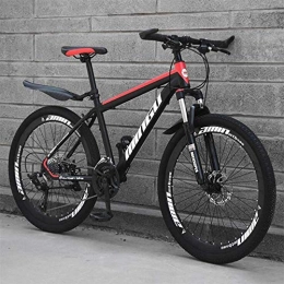 Generic Mountain Bike Dual Suspension Mountain Bikes Comfort & Cruiser Bikes Mountain Folding Bicycle High Carbon Steel Double Shock Absorber Bicycle 26 Inch (Color : White Size : 24 Speed)-21_Speed_Black_Red